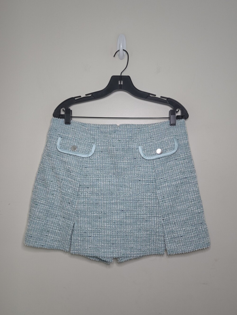 Women's Isaac Mizrahi Teal Tweed Skort Sz Large